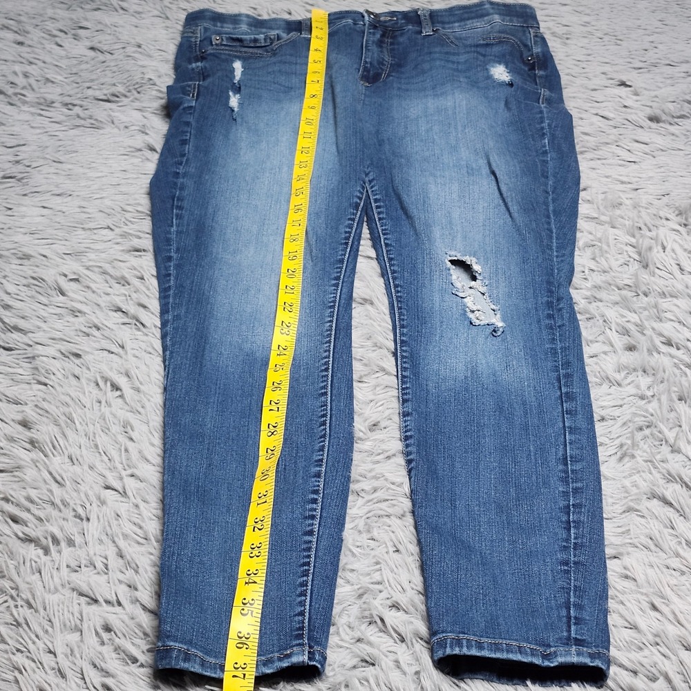 Torrid Premium Sky High Skinny Jeans‎ Womens 14R Distressed Stretch High Rise - Picture 8 of 15